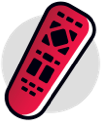 Remote with red color